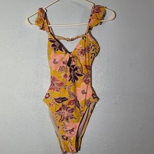 No Boundaries Floral One-Piece Swimsuit Size 3/5